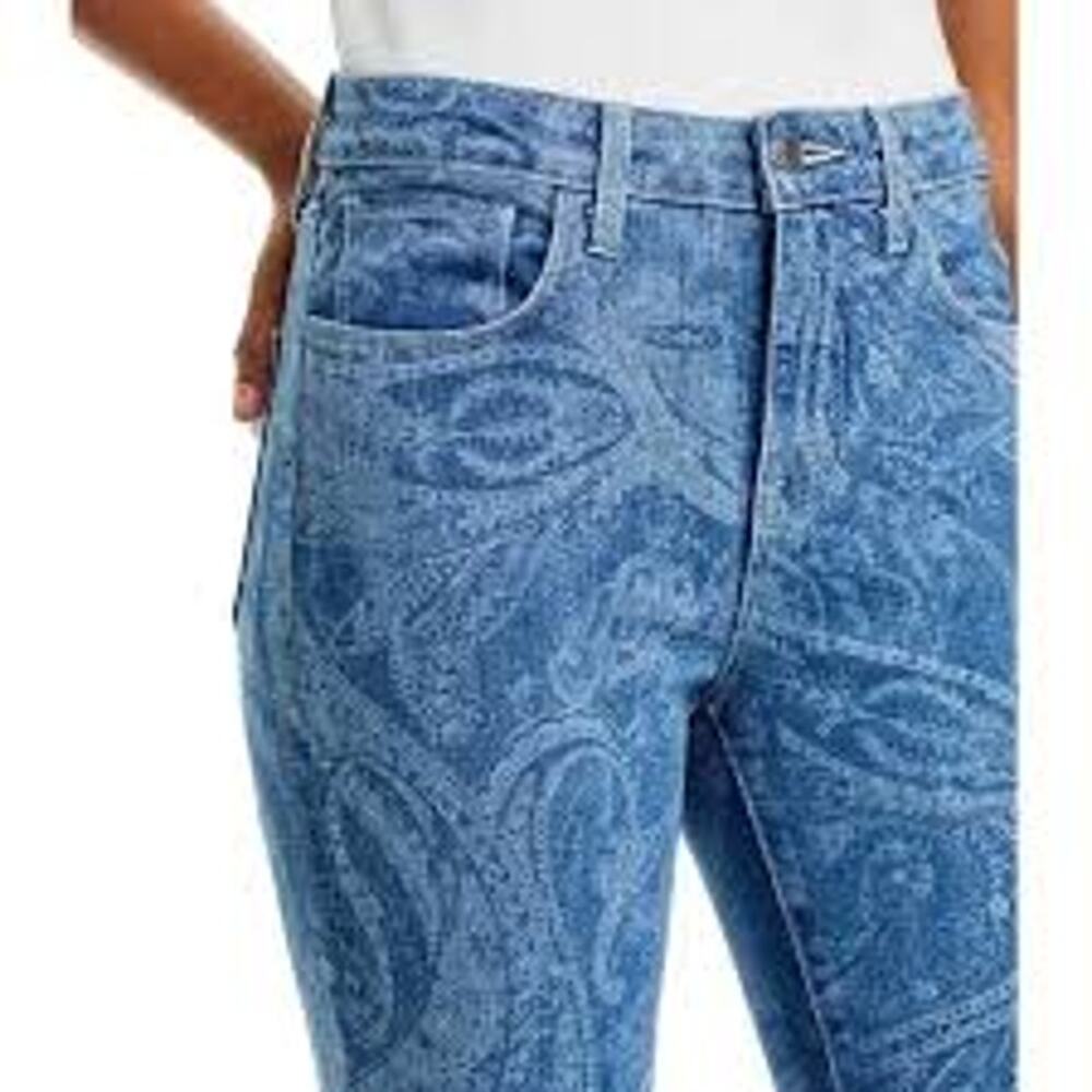 L’AGENCE Stassi High Rise Jeans Paisley Laser Sz 28 6 Baby Bootcut 31 in Inseam - Picture 12 of 12